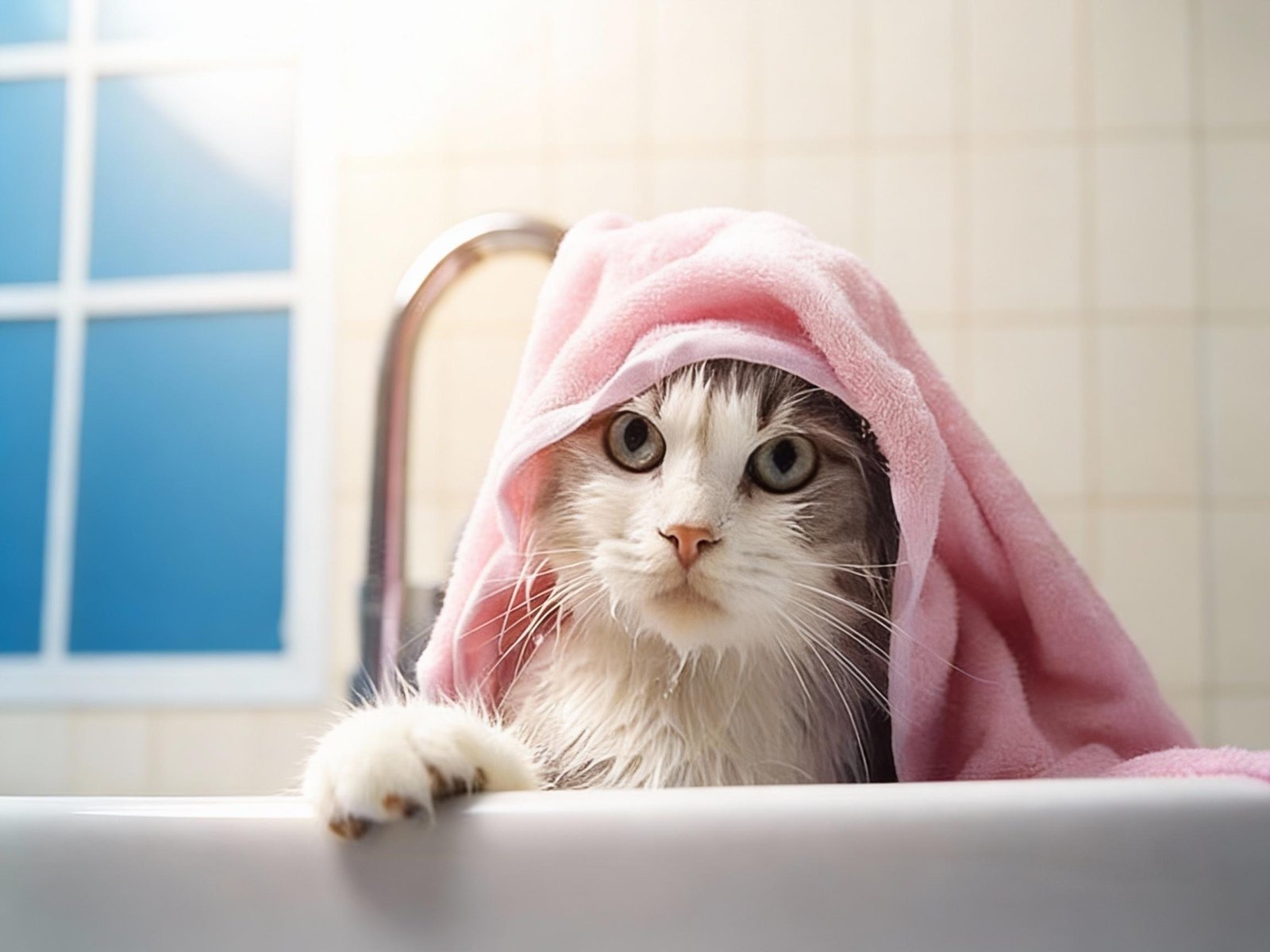 Bathing the cat
