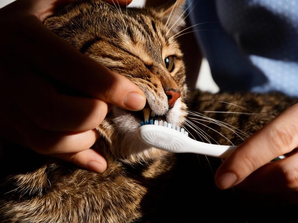 Brushing Cat's Teeth