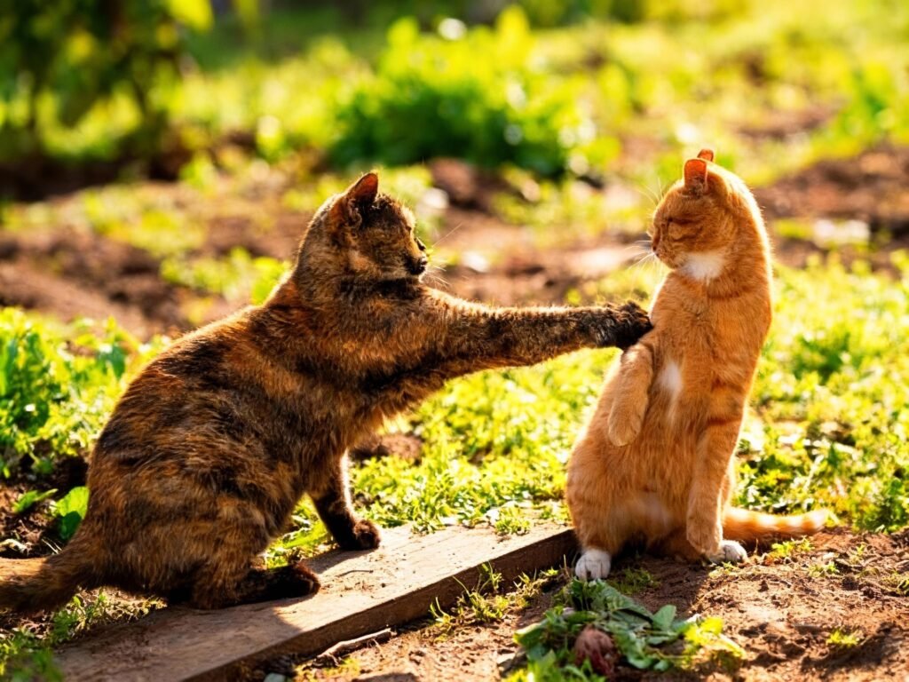 a fight between cats