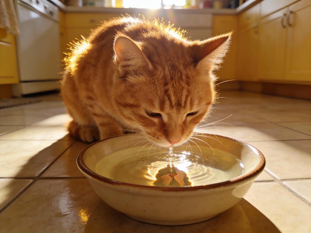 cat drink water