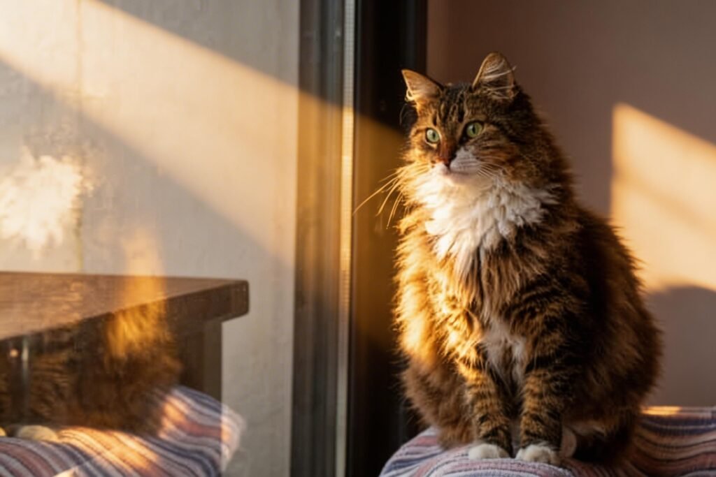 Long haired Norwegian Forest cat