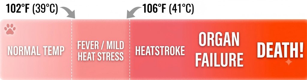 temperature between 99.5°F and 102.6°F (37.5°C to 39.2°C). above 105.8°F (41°C）