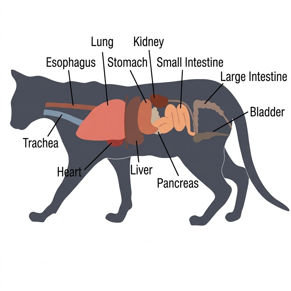 A Diagram of Cat Internal Anatomy
